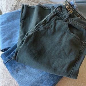 Men’s Teal Rinsed Denim Jean Cut-off Shorts (32 X 32) Slim Fit